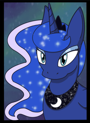 Size: 1507x2049 | Tagged: safe, artist:foxy21a72, imported from derpibooru, princess luna, alicorn, pony, bust, female, solo