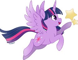 Size: 1200x929 | Tagged: safe, artist:volmise, imported from derpibooru, twilight sparkle, alicorn, pony, female, flying, simple background, solo, stars, transparent background, twilight sparkle (alicorn)