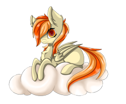 Size: 6000x5000 | Tagged: safe, artist:lostmystery, imported from derpibooru, oc, oc only, oc:carrot spring, pegasus, pony, carrot, cloud, female, food, on a cloud, pony oc, simple background, sitting, sitting on a cloud, solo, transparent background