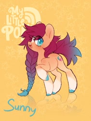 Size: 711x939 | Tagged: safe, artist:bombyoon, imported from derpibooru, sunny starscout, earth pony, pony, spoiler:my little pony: a new generation, coat markings, eyebrows, eyebrows visible through hair, g5, my little pony: a new generation, redesign, socks (coat markings)