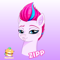 Size: 1000x1000 | Tagged: safe, artist:morestar, imported from derpibooru, zipp storm, pony, bust, g5, portrait, solo