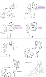 Size: 2560x4268 | Tagged: safe, artist:spartalabouche, imported from derpibooru, starlight glimmer, twilight sparkle, alicorn, classical unicorn, pony, unicorn, blank flank, cloven hooves, comic, crying, curved horn, cutie mark, dialogue, duo, female, horn, hug, leonine tail, magic, smoking horn, tired, twilight sparkle (alicorn), unshorn fetlocks, wings