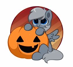 Size: 3670x3387 | Tagged: safe, artist:kittyrosie, imported from derpibooru, part of a set, oc, oc only, pegasus, pony, commission, cute, halloween, high res, holiday, ocbetes, pumpkin, solo, ych result