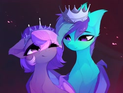 Size: 3914x2956 | Tagged: safe, artist:magnaluna, imported from derpibooru, oc, oc only, oc:midnight mist, oc:sugar spirits, bat pony, pony, bat pony oc, duo, high res, simple background