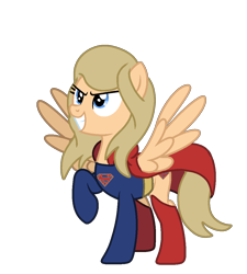 Size: 1000x1110 | Tagged: safe, artist:elementbases, artist:lynnthenerdkitty, imported from derpibooru, pegasus, pony, base used, commission, crossover, simple background, solo, supergirl, transparent background