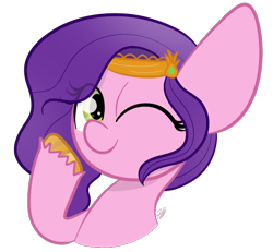 Size: 789x730 | Tagged: safe, artist:sugarcloud12, imported from derpibooru, pipp petals, pony, bust, g5, my little pony: a new generation, one eye closed, portrait, simple background, solo, transparent background, wink