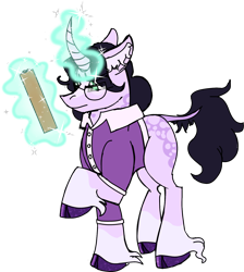 Size: 1386x1546 | Tagged: safe, artist:musical-medic, imported from derpibooru, hybrid, mule, pony, magic, miss pauling, ponified, simple background, solo, team fortress 2, transparent background