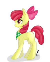 Size: 1000x1250 | Tagged: safe, artist:alka-pony2, imported from derpibooru, apple bloom, earth pony, pony, female, filly, neckerchief, simple background, solo, transparent background