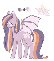 Size: 457x513 | Tagged: safe, artist:daringpineapple, imported from derpibooru, oc, oc only, pony, bat wings, female, mare, reference sheet, simple background, solo, standing, transparent background, wings