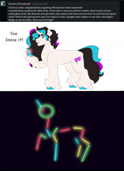 Size: 1280x1771 | Tagged: safe, artist:itstechtock, imported from derpibooru, oc, oc:beat drop, pony, unicorn, female, glowstick, magical lesbian spawn, mare, neon, offspring, parent:octavia melody, parent:vinyl scratch, parents:scratchtavia, solo