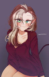 Size: 1000x1540 | Tagged: safe, artist:cottonsweets, imported from derpibooru, oc, oc only, oc:efflorescence, human, elf ears, female, humanized, solo