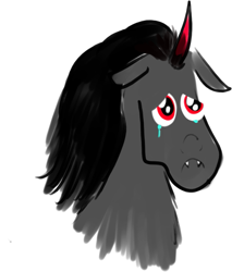 Size: 719x843 | Tagged: safe, artist:horsesplease, imported from derpibooru, king sombra, unicorn, crying, doggo, doodle, puppy dog eyes, sad, sobbra, sombra dog