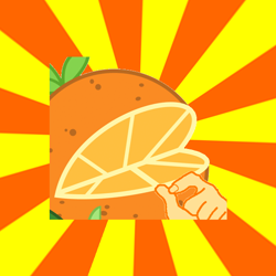 Size: 602x602 | Tagged: safe, imported from twibooru, frog, food, image, orange, pepe, pepe the frog, png