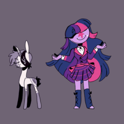 Size: 2000x2000 | Tagged: safe, artist:orphicswanart, imported from derpibooru, twilight sparkle, human, unicorn, equestria girls, animated, friday night funkin', humanized, ruv, solo, species swap