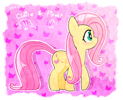 Size: 1280x1039 | Tagged: safe, artist:fipoki, imported from derpibooru, fluttershy, pegasus, pony, abstract background, blushing, determined, female, folded wings, looking away, mare, outline, profile, raised hoof, solo, standing, white outline, wings