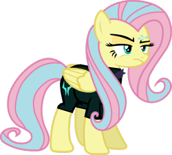 Size: 1280x1156 | Tagged: safe, artist:benpictures1, imported from derpibooru, fluttershy, pegasus, pony, comic:the storm kingdom, my little pony: the movie, bad end, badass, bodysuit, clothes, command 6, commander fluttershy, crystal of light, female, flutterbadass, inkscape, mare, simple background, solo, transparent background, vector