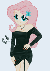 Size: 1080x1528 | Tagged: safe, artist:flutteryaylove, edit, imported from derpibooru, fluttershy, equestria girls, adorasexy, clothes, cute, dress, female, realistic, sexy, shyabetes, simple background, solo, white background