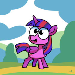 Size: 4500x4500 | Tagged: safe, artist:docwario, imported from derpibooru, twilight sparkle, alicorn, pony, open mouth, simple style, twilight sparkle (alicorn), twitober