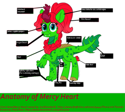 Size: 1071x957 | Tagged: safe, artist:pink-pone, imported from derpibooru, oc, oc only, oc:mercy heart, dragon, hybrid, kirin, anatomy, anatomy chart, chart, cute, cute little fangs, fangs, female, fins, ocbetes, ponytail, scales, simple background, snoot, solo, transparent background, webbed feet, webbed fingers