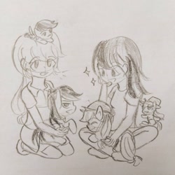 Size: 640x640 | Tagged: safe, artist:snowzaaah, imported from derpibooru, applejack, rainbow dash, earth pony, human, pegasus, pony, appledash, doodle, female, humanized, lesbian, pencil drawing, self ponidox, shipping, sketch, traditional art