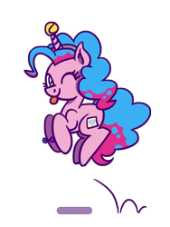 Size: 1350x1800 | Tagged: safe, artist:flutterluv, imported from derpibooru, izzy moonbow, pinkie pie, earth pony, pony, :p, ;p, ball, bracelet, earth pony izzy, fake horn, g5, horn, hornball, izzy's tennis ball, jewelry, my little pony: a new generation, one eye closed, simple background, solo, tennis ball, the new pinkie pie, tongue out, transparent background, wink