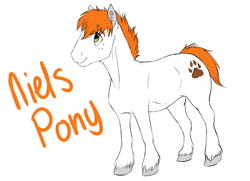 Size: 1401x1016 | Tagged: safe, artist:royvdhel-art, imported from derpibooru, oc, oc only, earth pony, pony, earth pony oc, paw prints, simple background, smiling, solo, unshorn fetlocks, white background