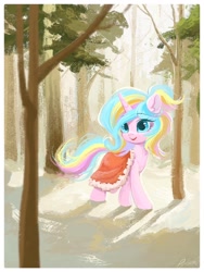 Size: 1536x2048 | Tagged: safe, artist:paipaishuaige, imported from derpibooru, oc, oc only, oc:oofy colorful, pony, unicorn, forest, solo, tree