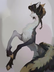 Size: 1620x2160 | Tagged: safe, artist:yanisfucker, imported from derpibooru, oc, oc only, pony, abstract background, chest fluff, female, mare, on hind legs, solo