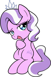 Size: 1135x1713 | Tagged: safe, artist:pestil, imported from ponybooru, diamond tiara, earth pony, pony, blushing, female, filly, simple background, solo, transparent background