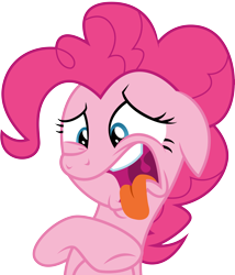 Size: 6792x7933 | Tagged: safe, artist:illumnious, imported from derpibooru, pinkie pie, spice up your life, disgusted, simple background, solo, tongue out, transparent background, uvula, vector