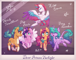 Size: 3750x2950 | Tagged: safe, artist:lakanakana, imported from derpibooru, hitch trailblazer, izzy moonbow, pipp petals, sunny starscout, zipp storm, earth pony, pegasus, pony, unicorn, spoiler:my little pony: a new generation, cute, female, g5, high res, male, mane five (g5), mare, my little pony: a new generation, stallion