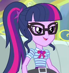Size: 653x684 | Tagged: safe, imported from derpibooru, screencap, sci-twi, twilight sparkle, equestria girls, equestria girls series, road trippin, cropped, solo