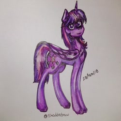 Size: 540x540 | Tagged: safe, artist:shaddndraw, imported from derpibooru, twilight sparkle, alicorn, pony, female, solo, traditional art, twilight sparkle (alicorn)