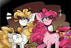 Size: 3500x2400 | Tagged: safe, artist:its-sunsetdraws, artist:its_sunsetdraws, imported from derpibooru, pinkie pie, surprise, earth pony, pegasus, pony, adoraprise, cute, diapinkes, duo, female, high res