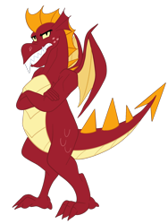 Size: 1500x2000 | Tagged: safe, artist:sixes&sevens, imported from derpibooru, garble, dragon, crossed arms, male, simple background, solo, transparent background