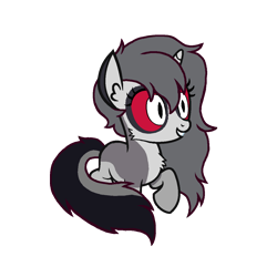 Size: 1152x1152 | Tagged: safe, artist:motownwarrior01, imported from derpibooru, oc, oc only, oc:specter, demon, demon pony, hellhound, hybrid, pony, unicorn, cute, female, filly, hellhound pony, helluva boss, interspecies offspring, magical lesbian spawn, offspring, parent:afterlife, parent:loona, parents:canon x oc, simple background, solo, transparent background