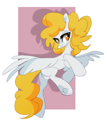 Size: 654x753 | Tagged: safe, artist:hoorncorn, imported from derpibooru, surprise, pegasus, pony, abstract background, blank flank, female, flying, g1, g1 to g4, g4, generation leap, mare, orange eyes, solo, surprise being surprise, surprise can fly, wings, wrong eye color