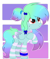 Size: 2302x2688 | Tagged: safe, artist:cheekycheesefan101, imported from derpibooru, oc, oc only, oc:evelyn, pony, unicorn, clothes, female, high res, mare, socks, solo, striped socks
