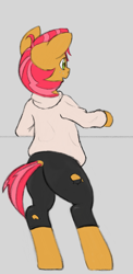 Size: 675x1387 | Tagged: safe, artist:trickydick, imported from derpibooru, babs seed, earth pony, pony, bipedal, clothes, female, filly