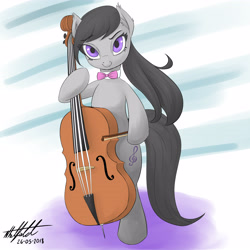 Size: 4200x4200 | Tagged: safe, artist:nlhetfield, imported from derpibooru, octavia melody, earth pony, pony, bipedal, cello, female, hoof hold, musical instrument, solo