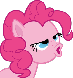 Size: 2000x2146 | Tagged: safe, artist:frownfactory, imported from derpibooru, pinkie pie, earth pony, pony, season 2, the last roundup, faic, high res, lidded eyes, poggers, ponkers, simple background, solo, transparent background, vector