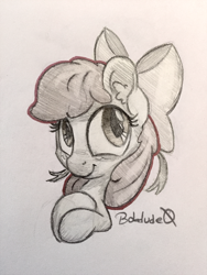 Size: 1200x1600 | Tagged: safe, artist:bobdude0, imported from derpibooru, apple bloom, earth pony, pony, female, filly, solo, traditional art