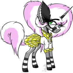 Size: 975x973 | Tagged: safe, artist:beamybutt, imported from derpibooru, oc, oc only, pony, unicorn, clothes, ear fluff, eyelashes, female, horn, mare, simple background, skirt, solo, unicorn oc, white background