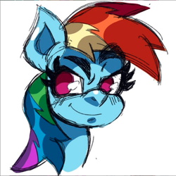 Size: 601x602 | Tagged: safe, artist:pixsoda, imported from derpibooru, rainbow dash, pegasus, pony, bust, portrait