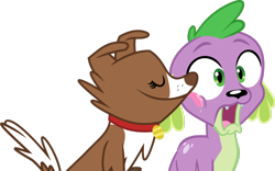 Size: 1280x797 | Tagged: safe, artist:foxarasta, imported from ponybooru, spike, winona, dog, equestria girls, female, licking, male, shipping, spike the dog, spinona, straight, tongue out, vector