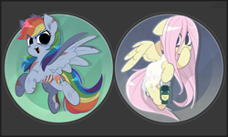 Size: 4167x2500 | Tagged: safe, artist:syrupyyy, imported from derpibooru, fluttershy, rainbow dash, ghost, ghost pony, pegasus, pony, undead, zombie, alternate cutie mark, clothes, costume, female, flutterghost, halloween, halloween costume, holiday, lantern, ribs, torn clothes