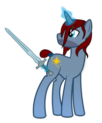 Size: 2000x2400 | Tagged: safe, artist:kaitykat117, imported from derpibooru, oc, oc only, oc:magnus durum, pony, unicorn, base used, high res, simple background, solo, sword, transparent background, vector, weapon