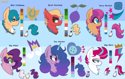 Size: 5825x3673 | Tagged: safe, artist:saveraedae, imported from derpibooru, hitch trailblazer, izzy moonbow, pipp petals, sprout cloverleaf, sunny starscout, zipp storm, earth pony, pegasus, pony, unicorn, bust, cheek fluff, chest fluff, crown, ear fluff, female, fluttershy's cutie mark, g5, hooves, jewelry, mane five (g5), mare, my little pony: a new generation, new mane six (g5), portrait, profile, rainbow dash's cutie mark, regalia, sash, tail, twilight's cutie mark