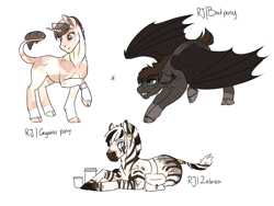 Size: 1600x1200 | Tagged: safe, artist:royvdhel-art, imported from derpibooru, oc, oc only, oc:rj, bat pony, crystal pony, pony, unicorn, zebra, bat ponified, bat wings, horn, male, race swap, simple background, species swap, stallion, unicorn oc, white background, wings, zebrafied