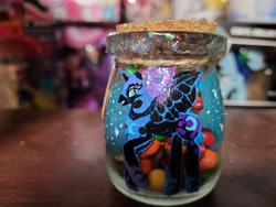 Size: 4032x3024 | Tagged: safe, imported from derpibooru, nightmare moon, cork, craft, focused, glass, irl, jar, painted, photo